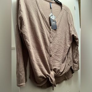Cream Iwollence Sweater with Tie, Size M